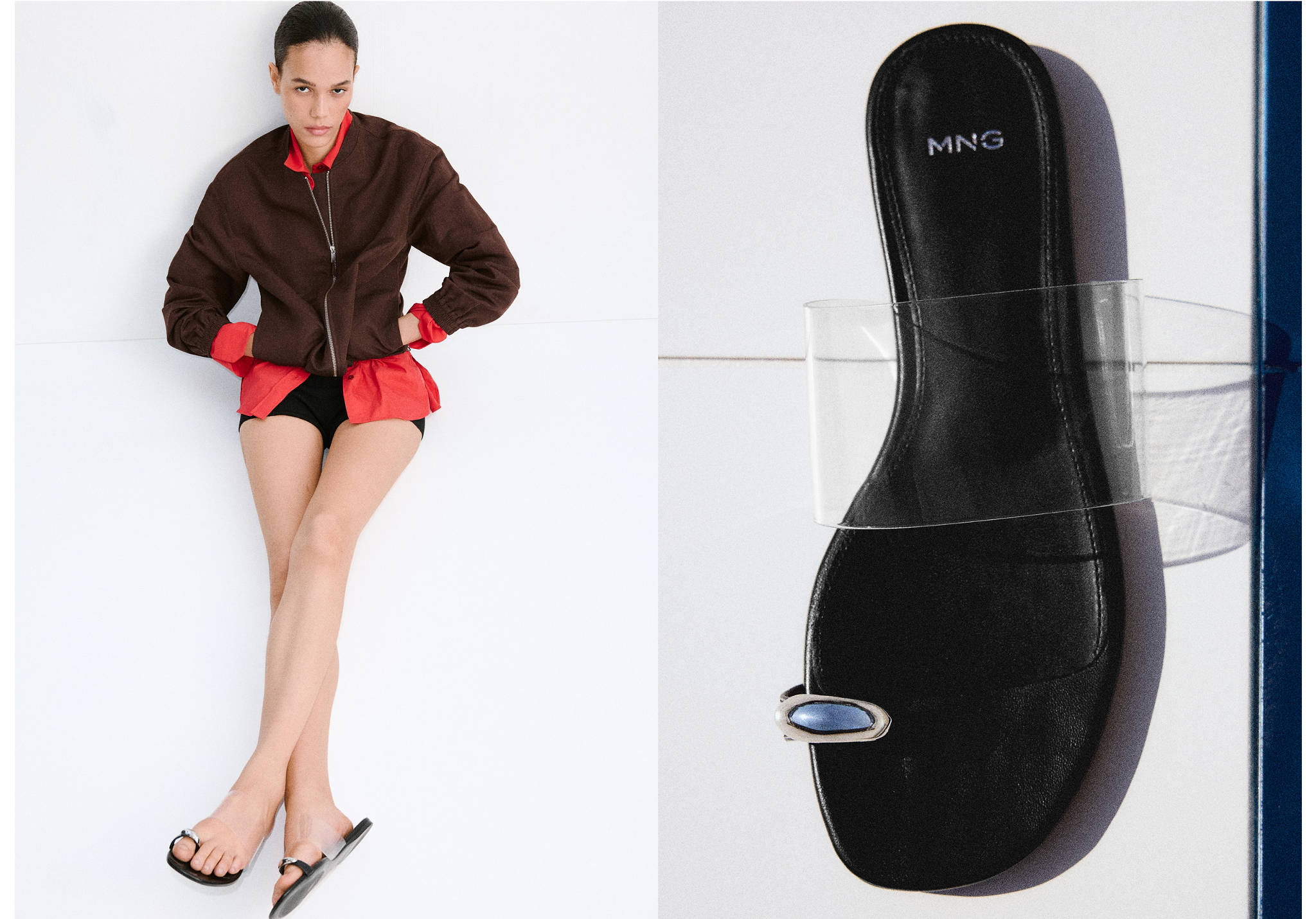 Vinyl strap sandal - Panoramic plane