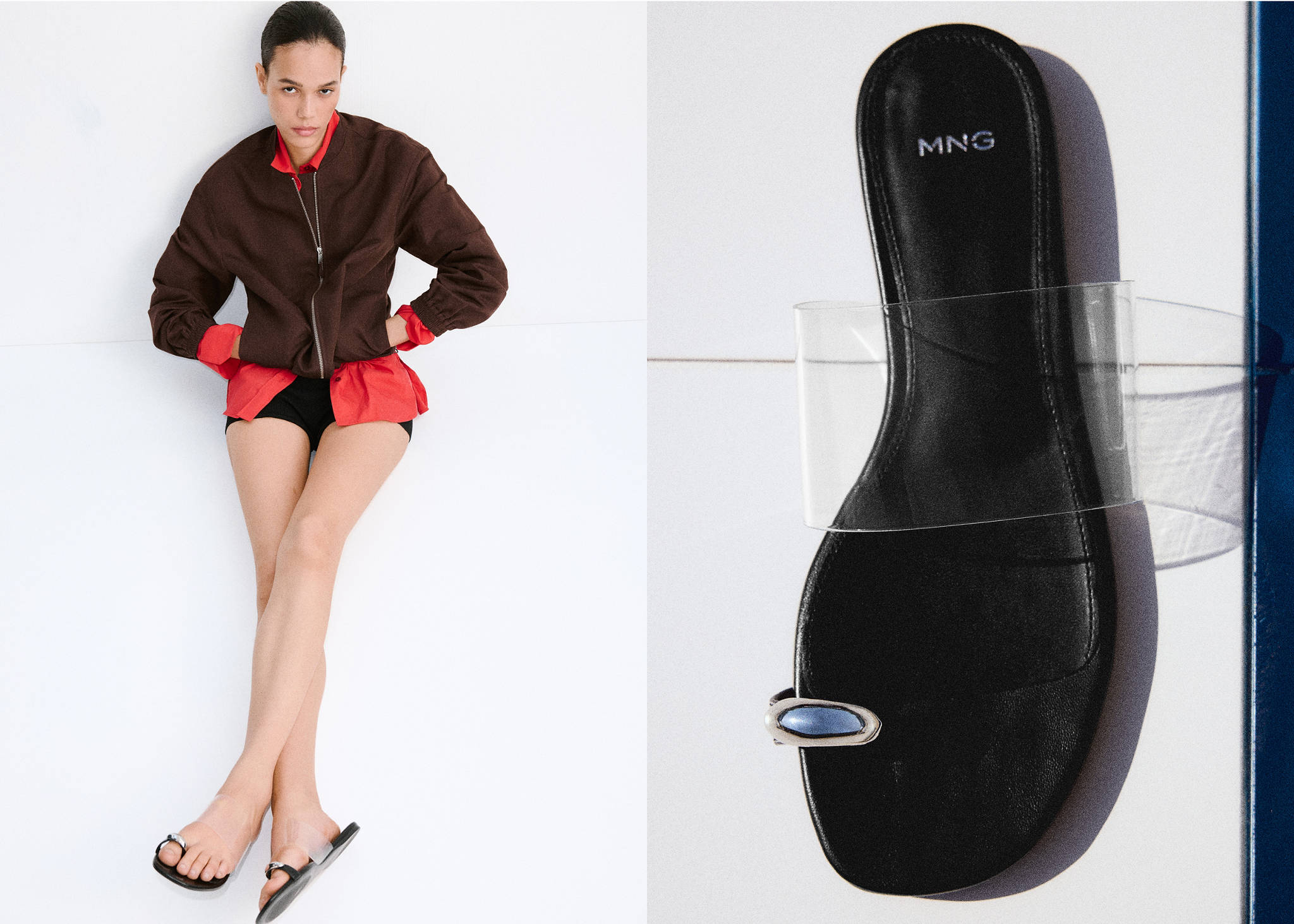 Vinyl strap sandal - Panoramic plane