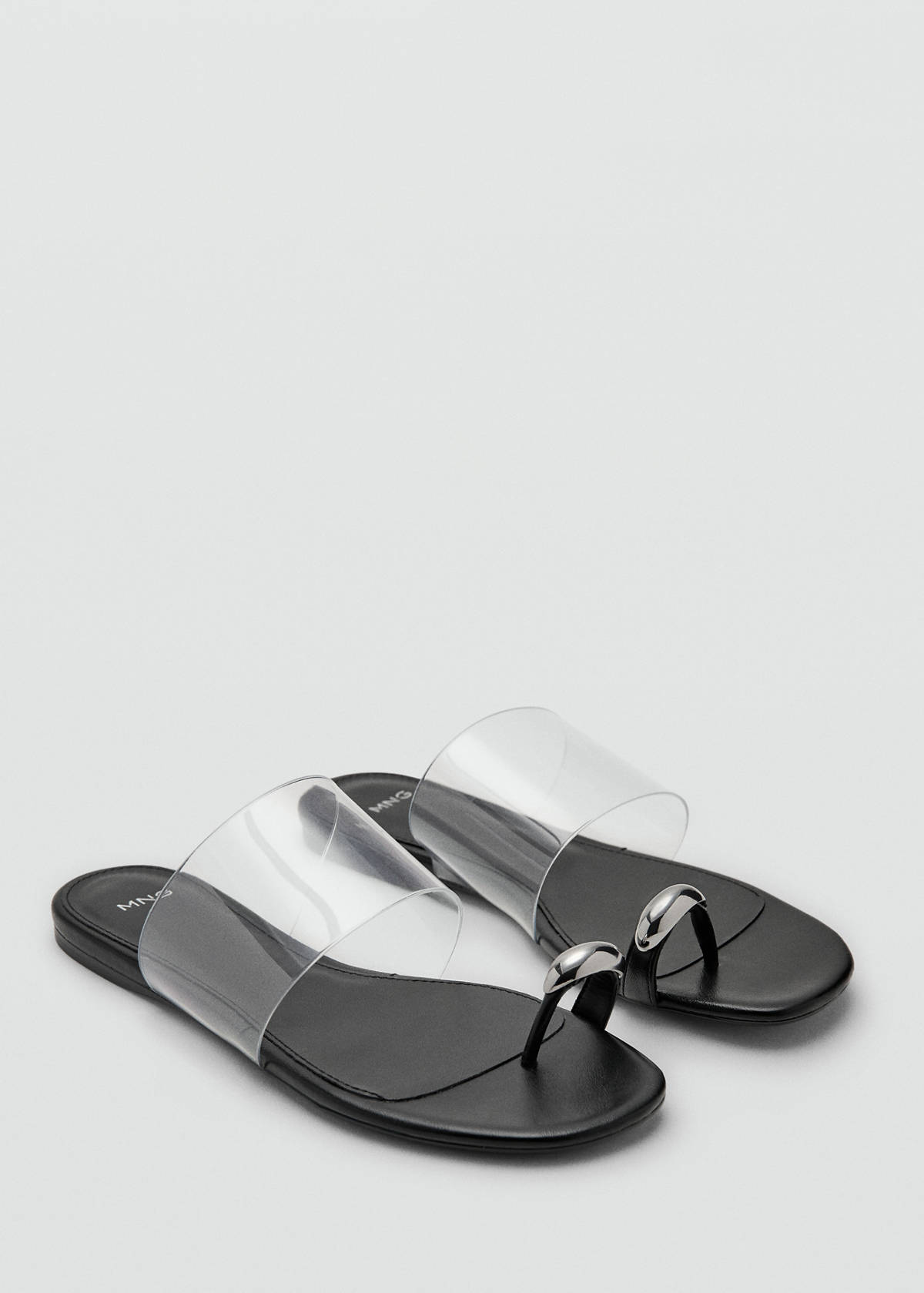 Vinyl strap sandal — Black