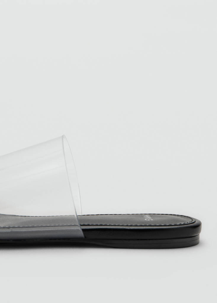 Vinyl strap sandal — Black