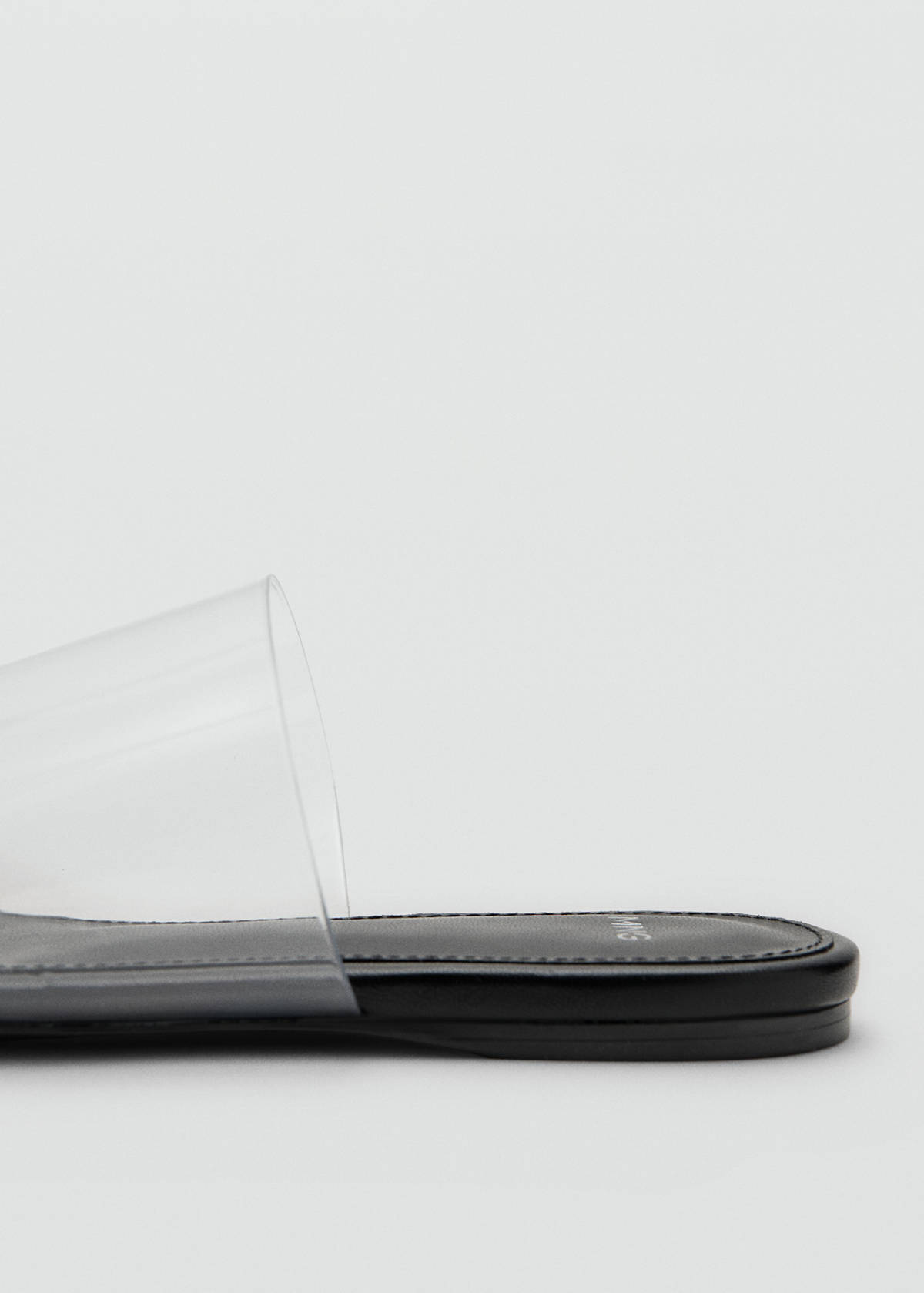 Vinyl strap sandal — Black