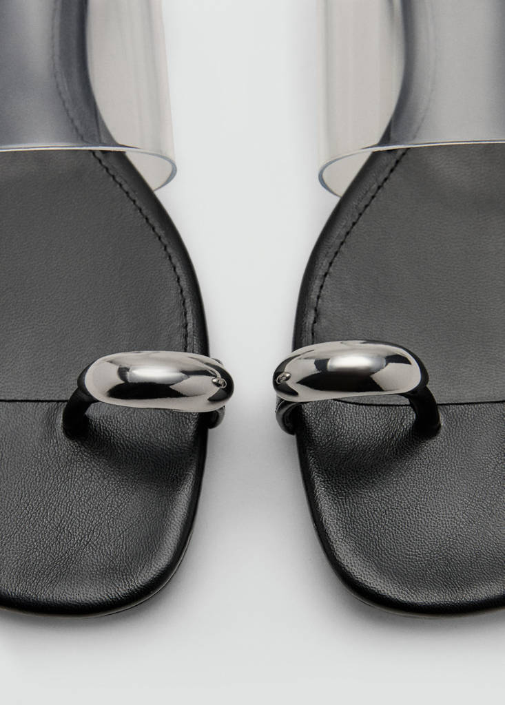 Vinyl strap sandal — Black