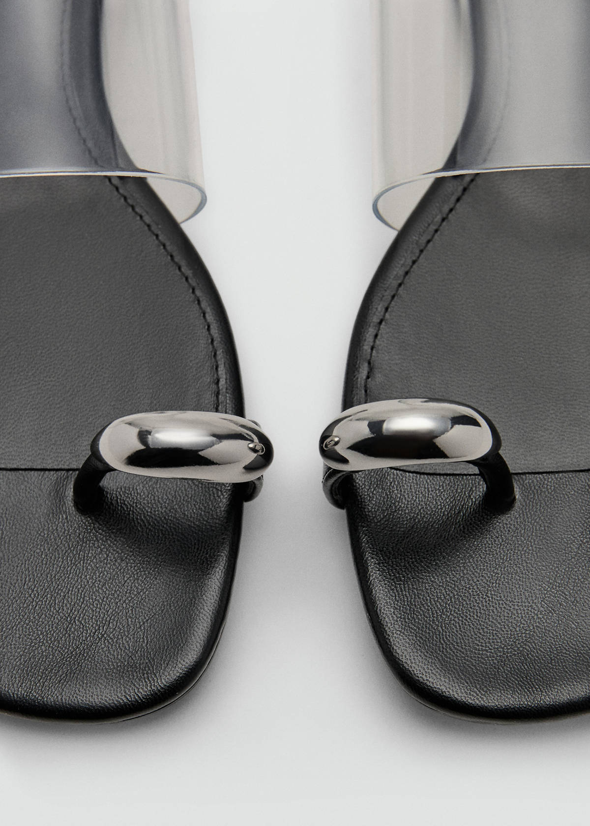 Vinyl strap sandal — Black