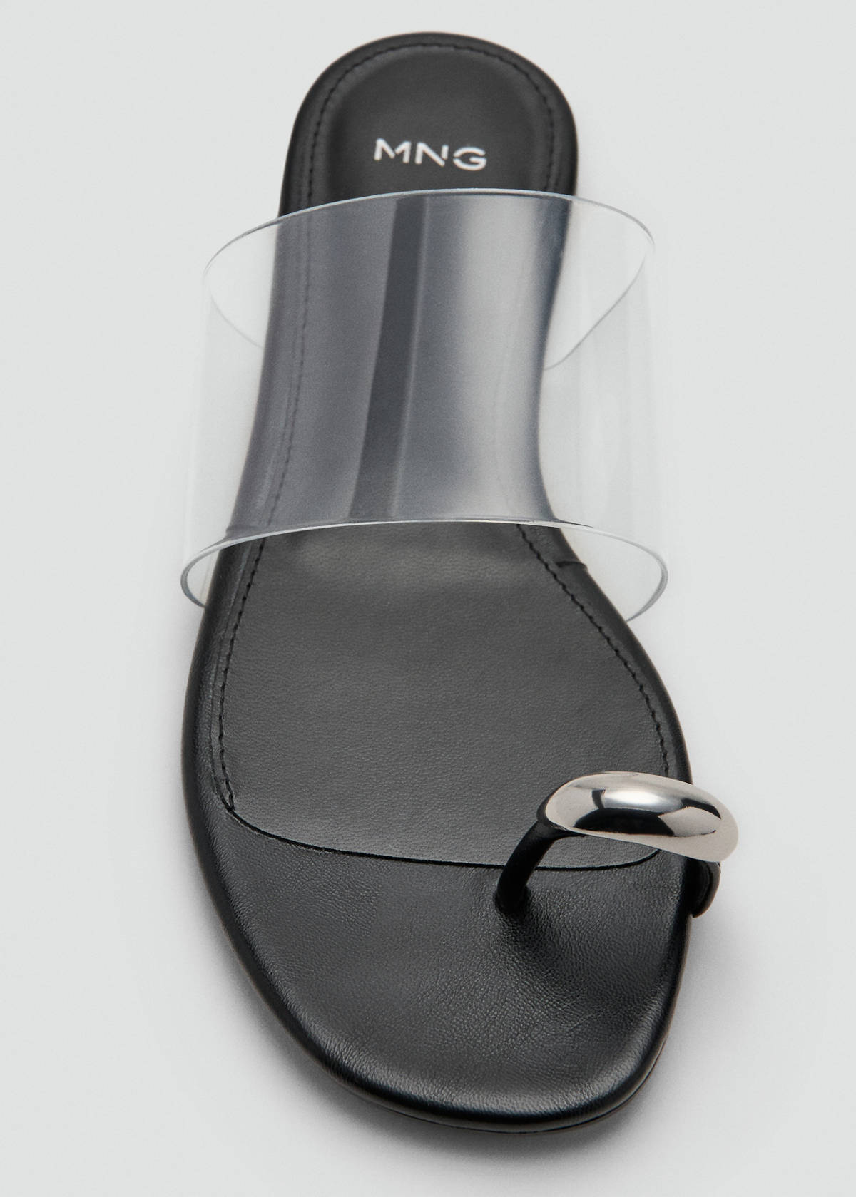 Vinyl strap sandal — Black