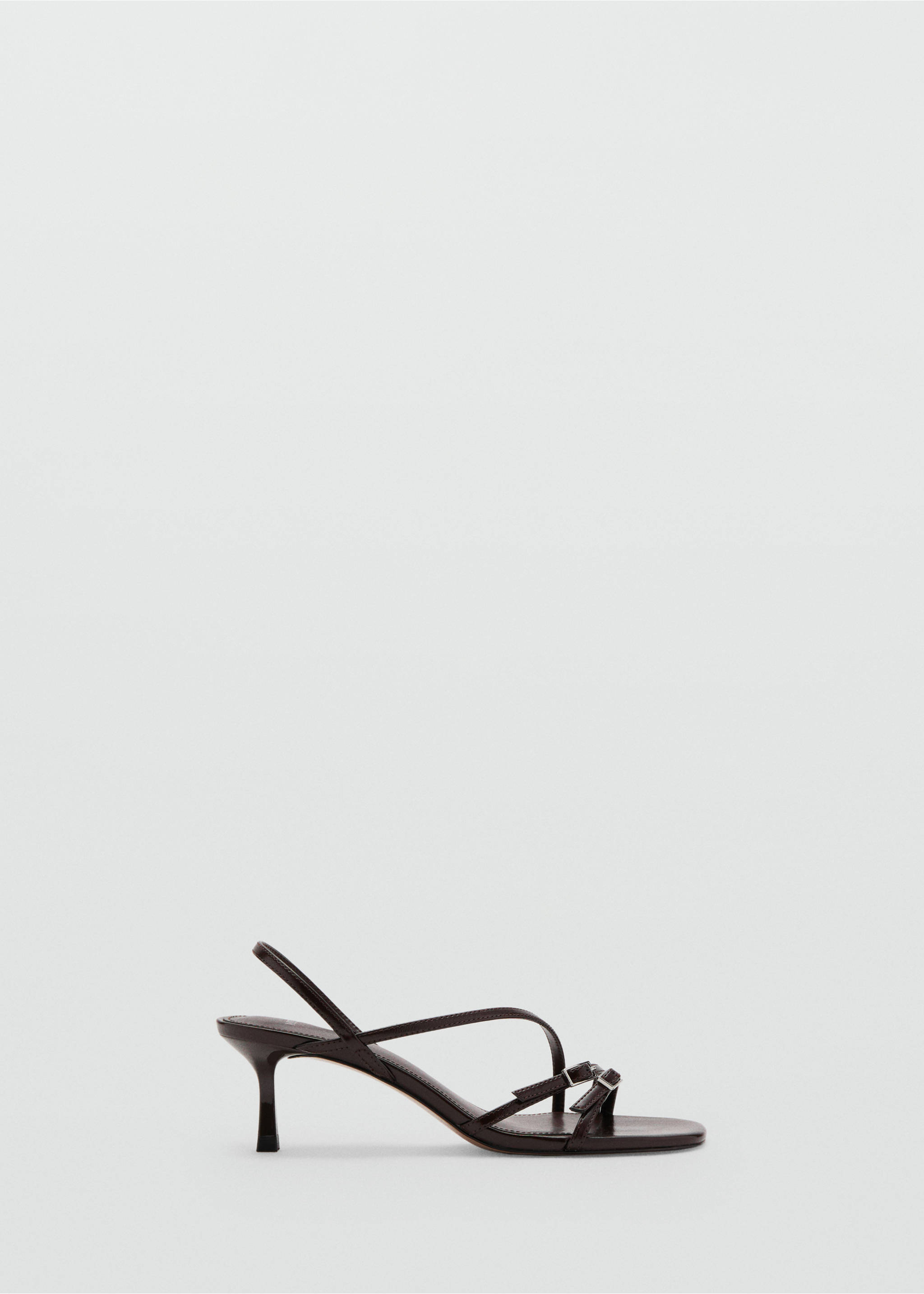 Kitten heel sandals with straps - Article without model, Chocolate. Ref: 37011341-00.