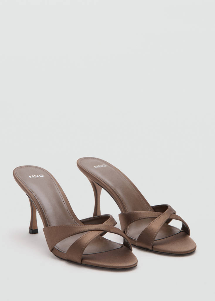 Heel non-structured sandals — Chocolate
