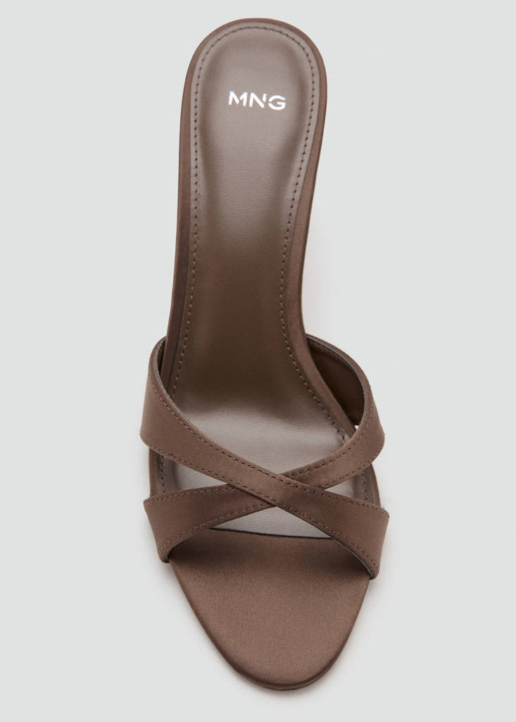 Heel non-structured sandals — Chocolate