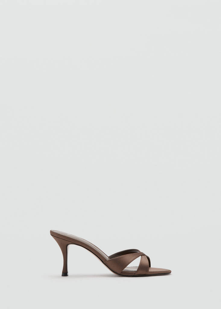 Heel non-structured sandals — Chocolate