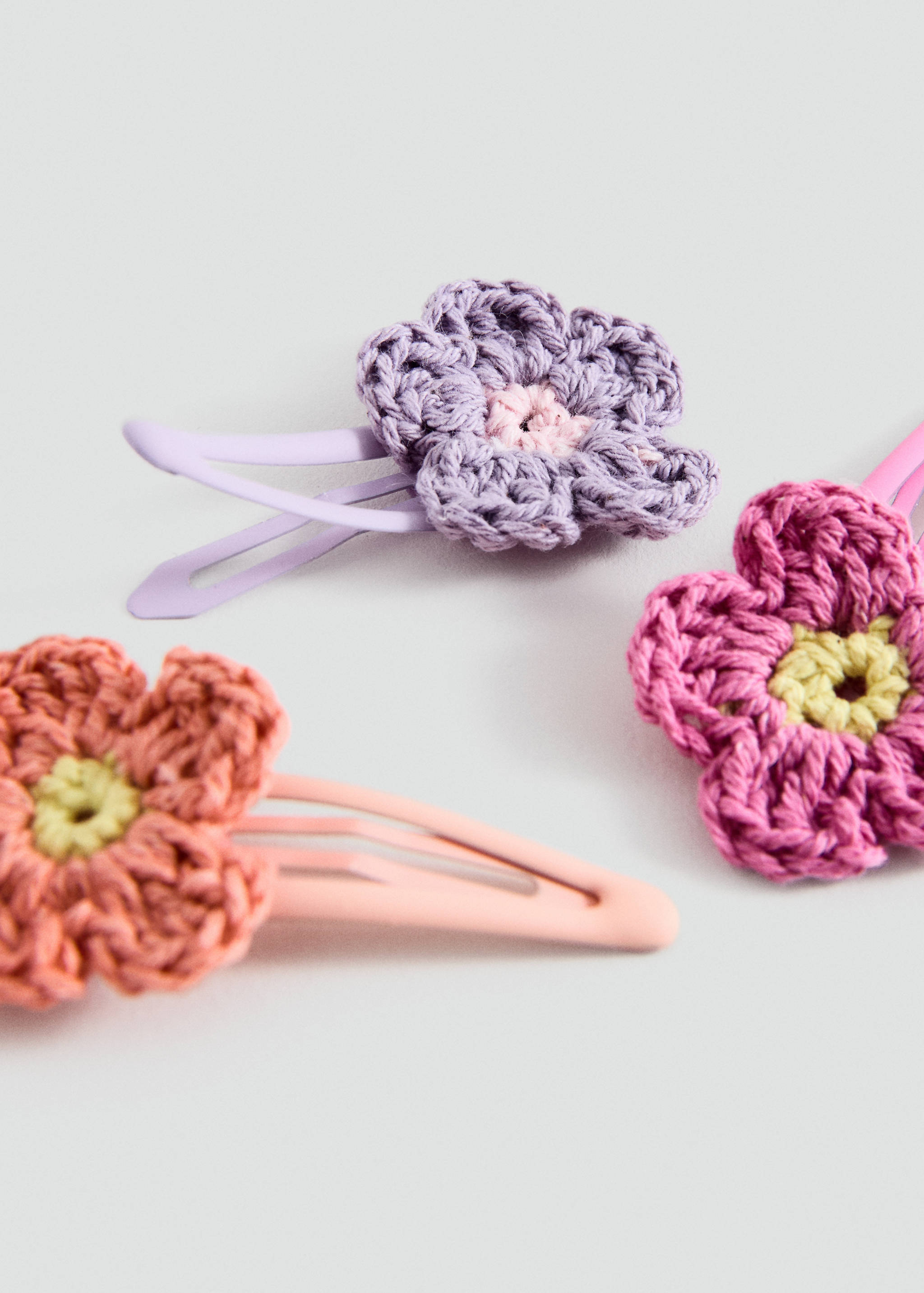 Pack clips fleurs crochet - Plan moyen