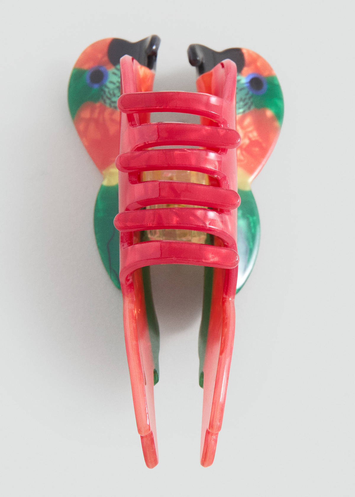 Multicoloured parrot clip — Coral Red