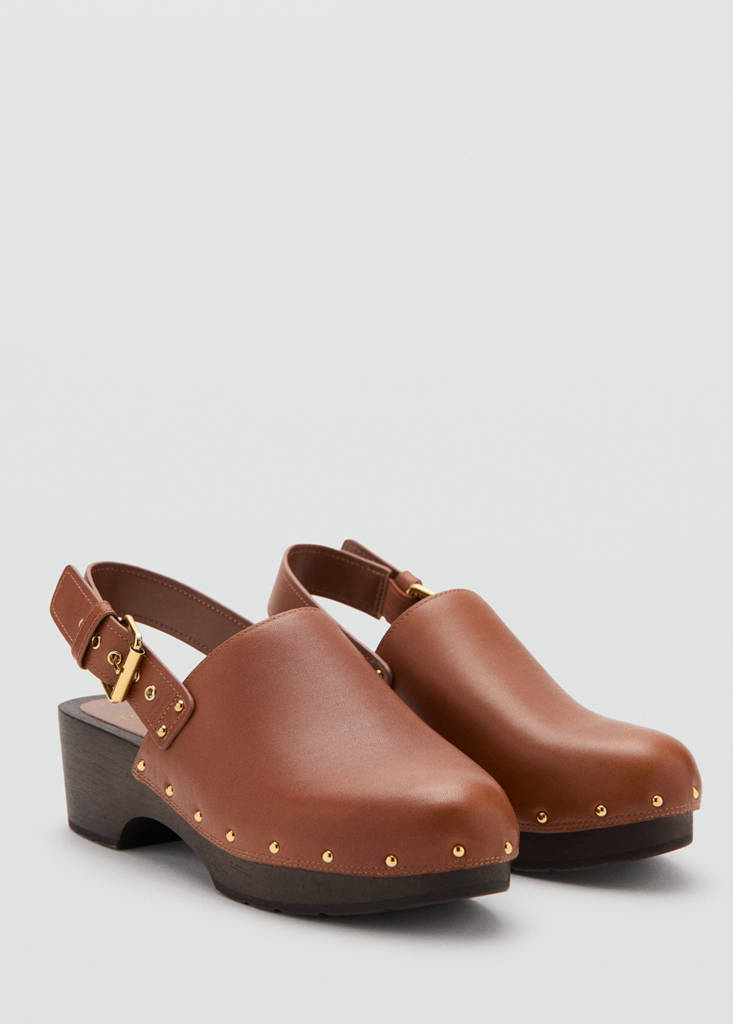 Leather studded mule — Leather