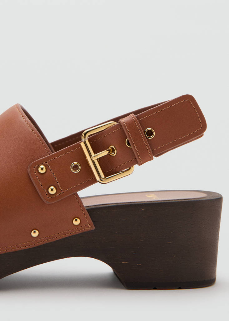 Leather studded mule — Leather