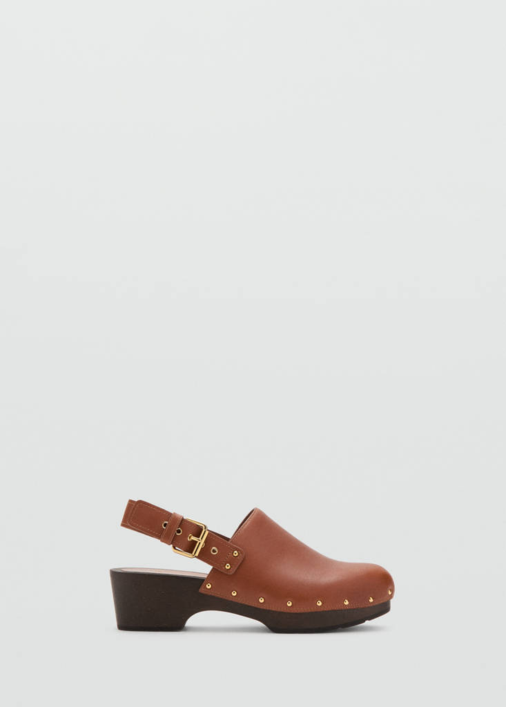 Leather studded mule — Leather