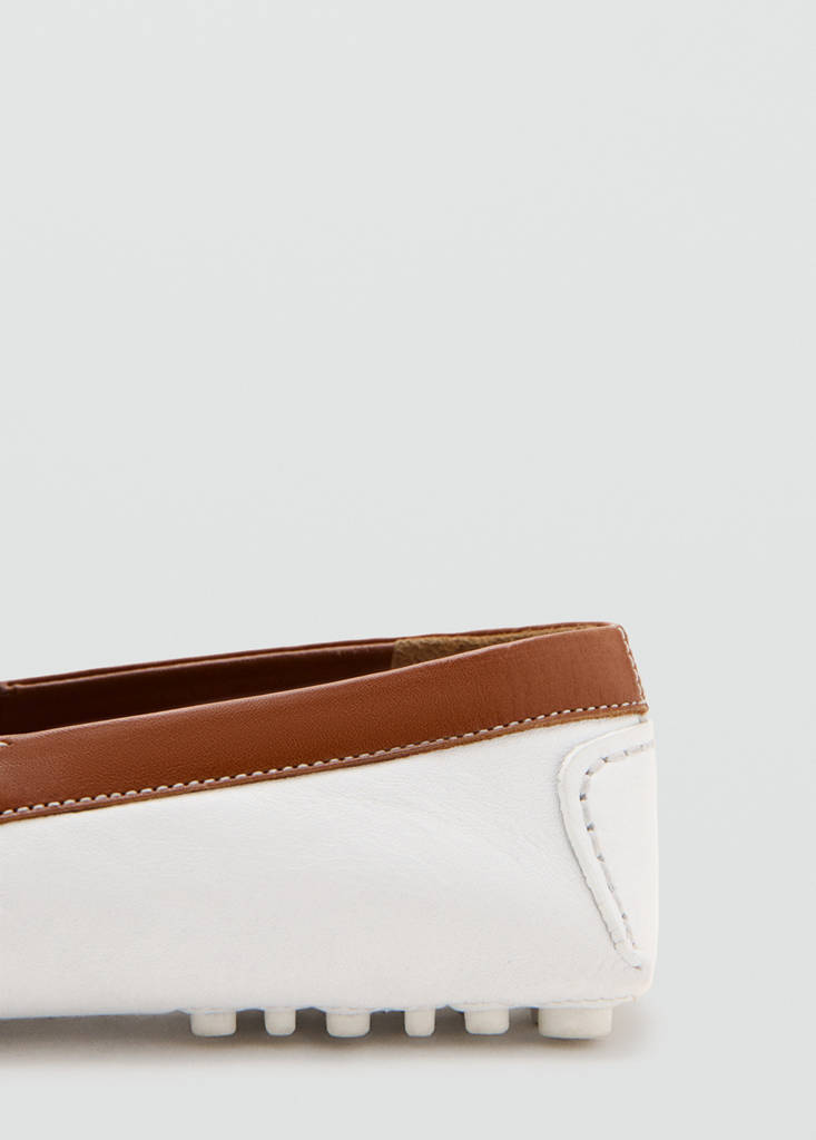 Multicolour leather boat shoes — White