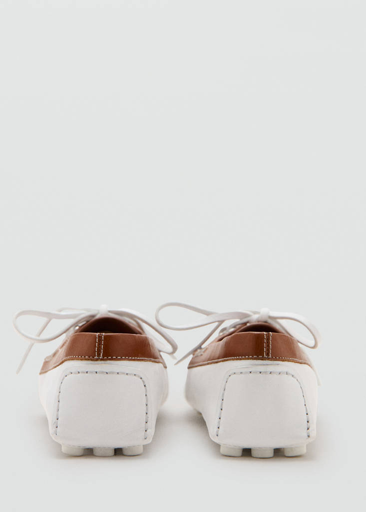 Multicolour leather boat shoes — White