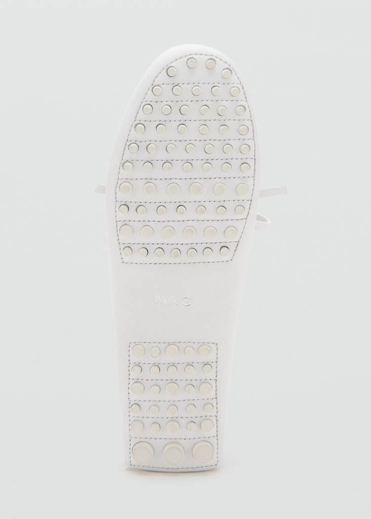 Multicolour leather boat shoes — White