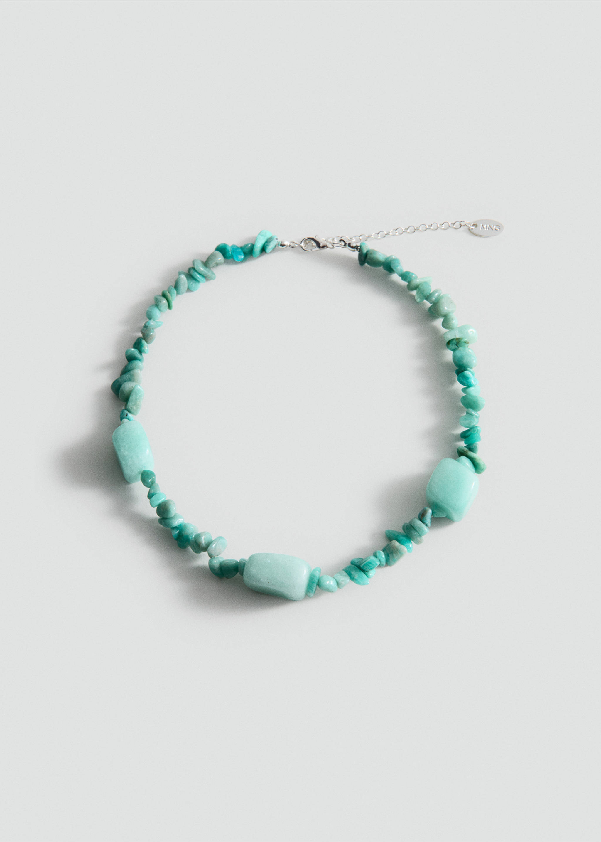 Bead stone necklace - Article without model, Turquoise. Ref: 37011352-00.
