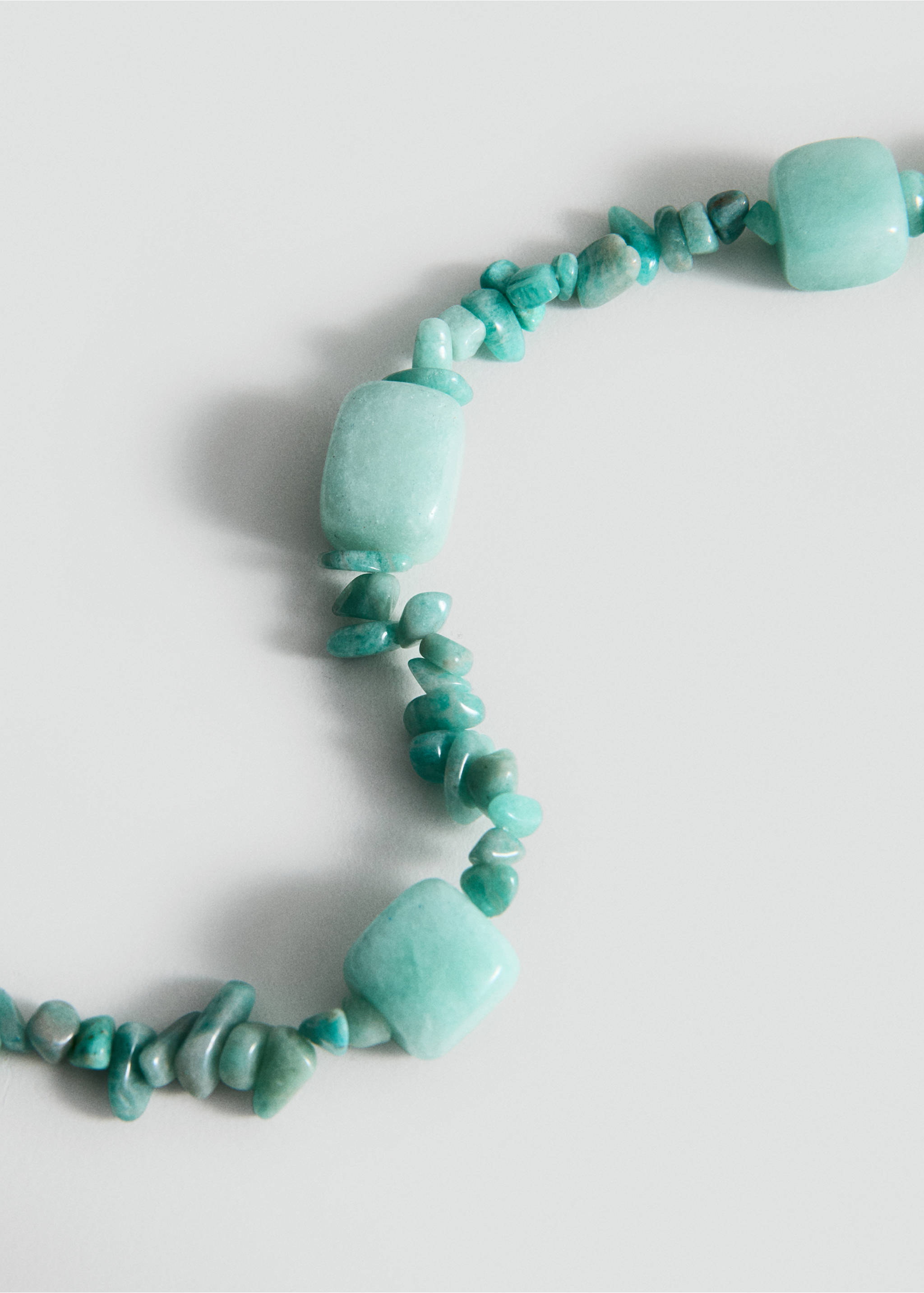 Bead stone necklace - Medium plane, Turquoise. Ref: 37011352-00.