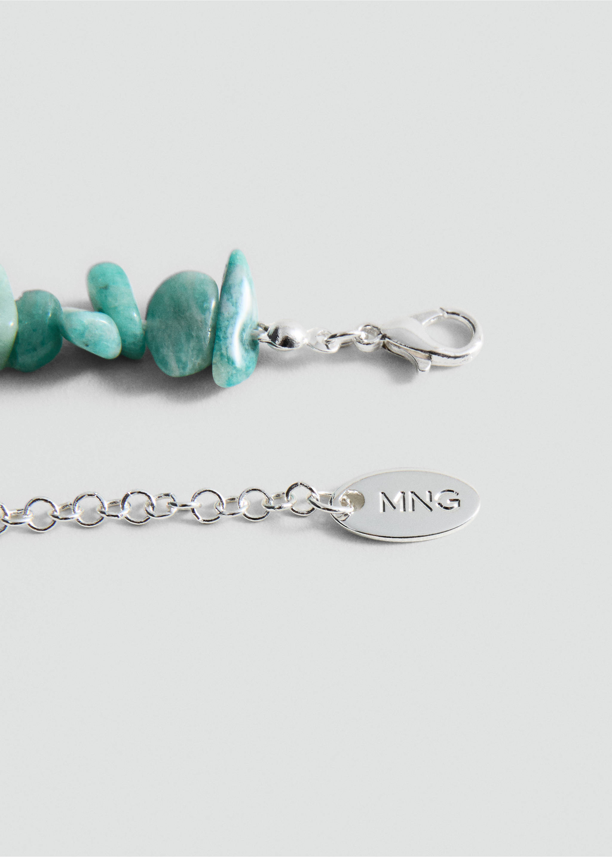 Bead stone necklace - Details of the article 1, Turquoise. Ref: 37011352-00.