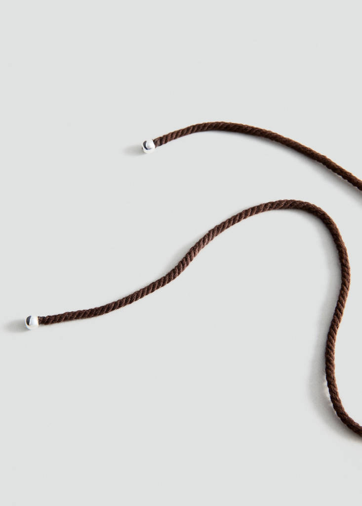 Shell cord necklace — Brown