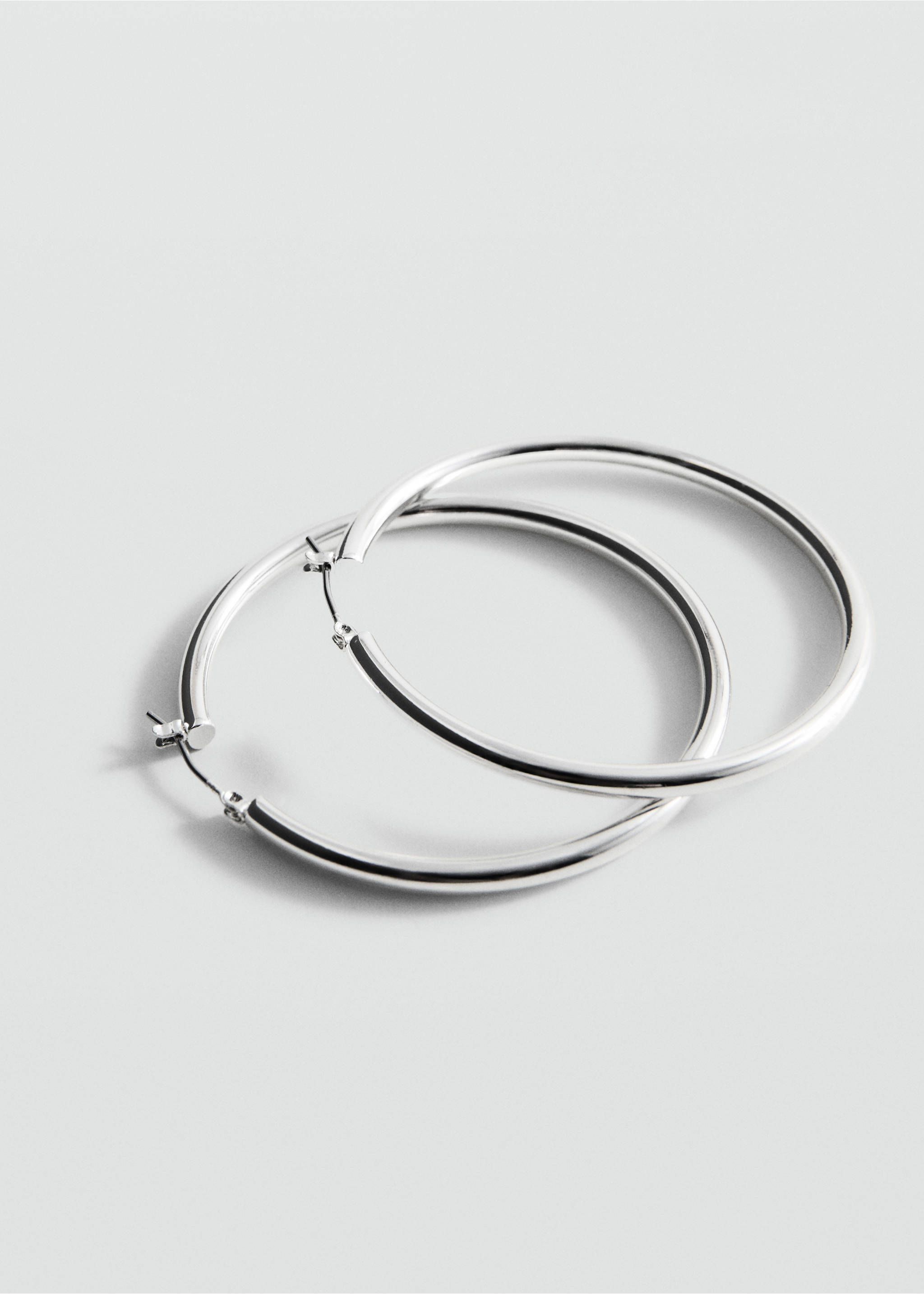 Серьги-кольца из металла - Средний план, Серебро. Ref: 37011354-00.