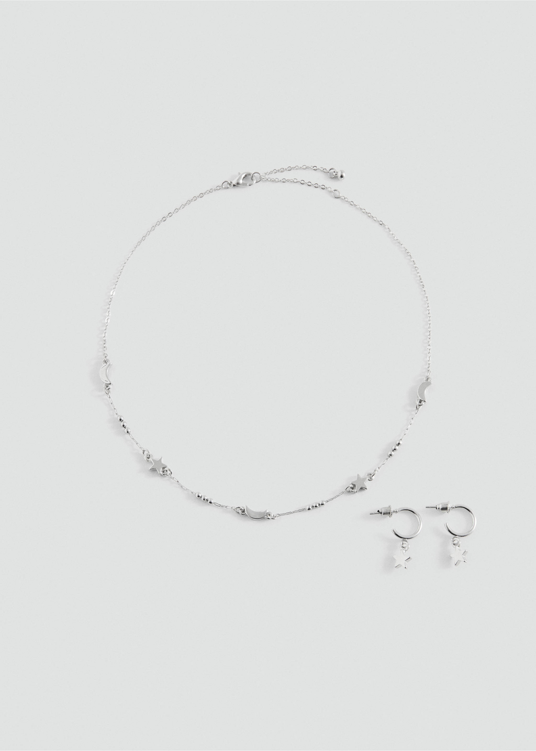Star necklace and earring set - Article without model, Silver. Ref: 37011356-00.