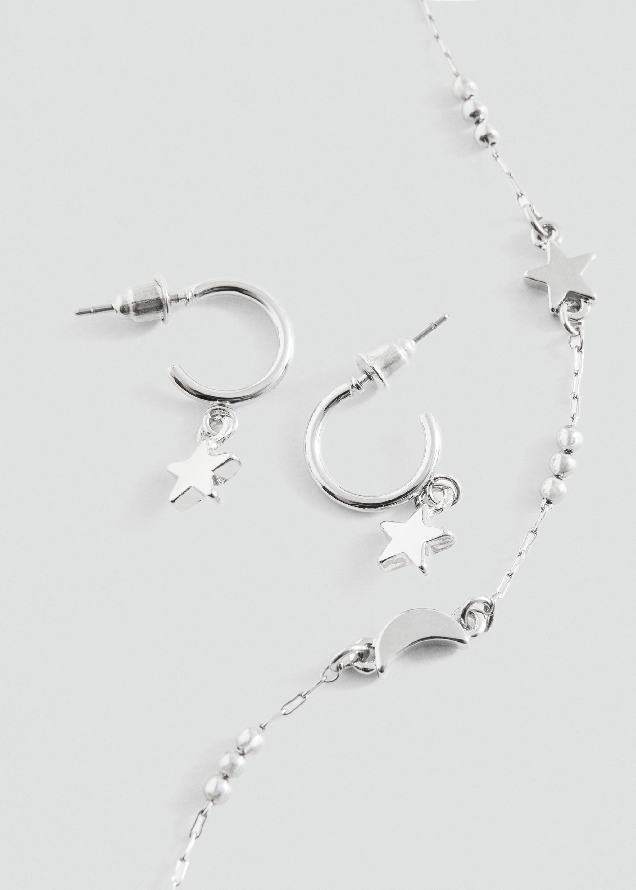 Star necklace and earring set - Medium plane