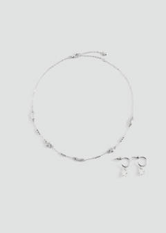 Star choker and earrings set — Silver 1