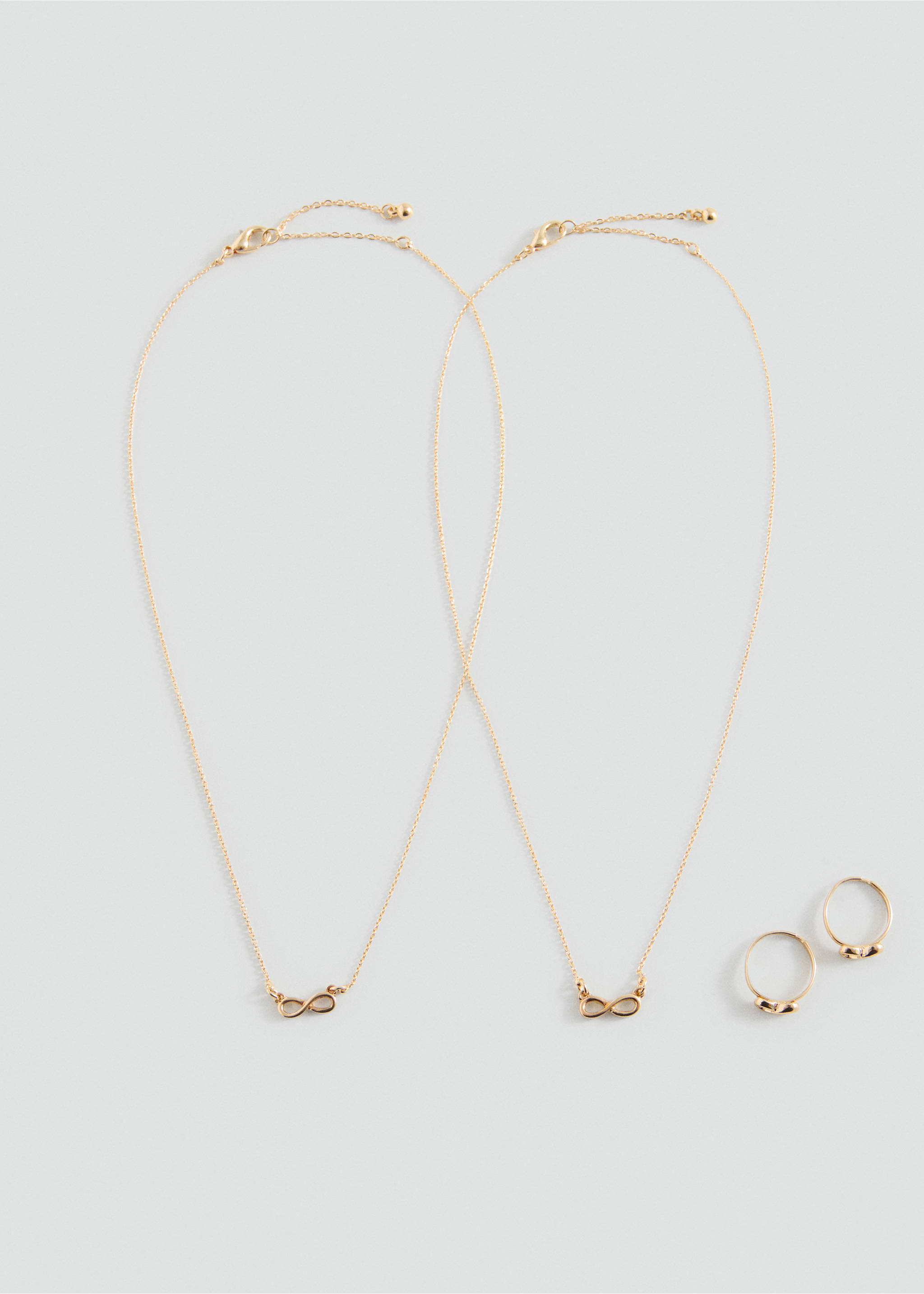 Infinity necklace and ring set - Article without model, Gold. Ref: 37011358-00.