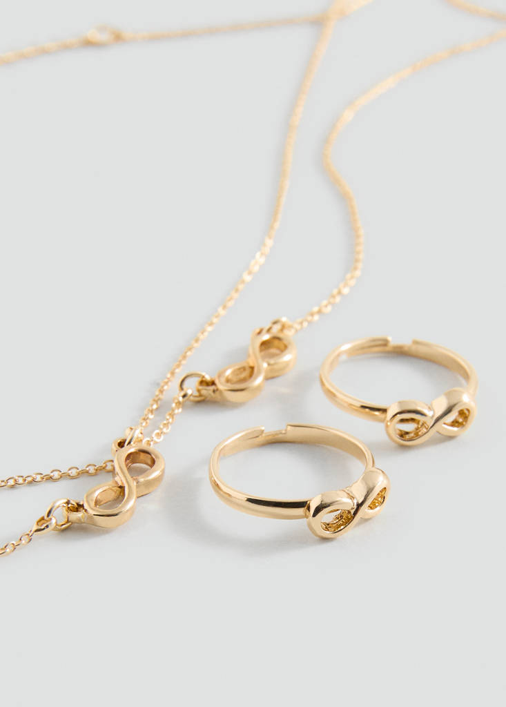 Infinity ring and collar set — Gold