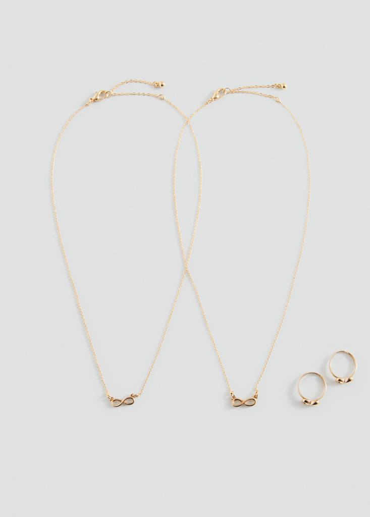 Infinity ring and collar set — Gold
