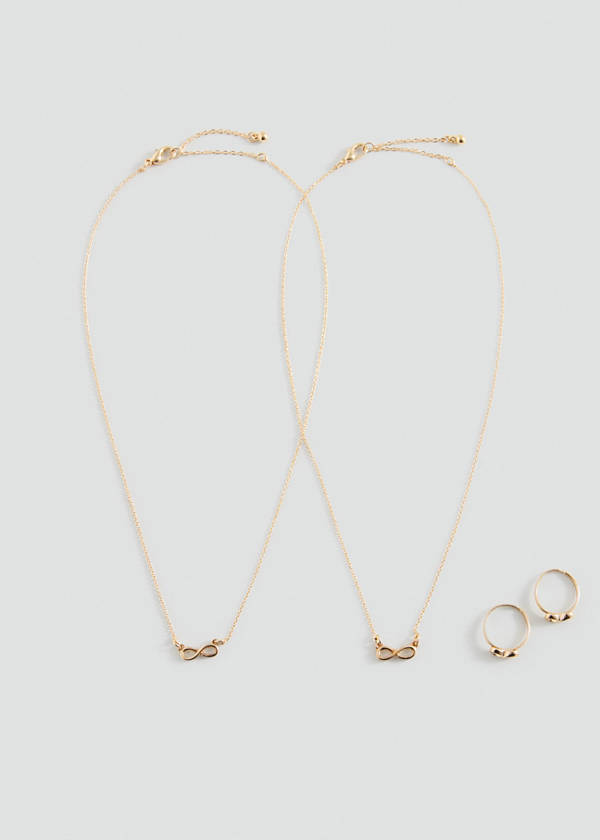 Infinity ring and collar set — Gold