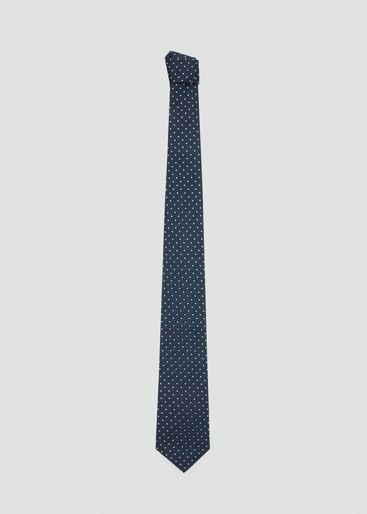Polka-dot silk tie — Navy