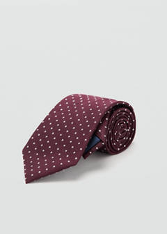 Polka-dot silk tie — Burgundy 2