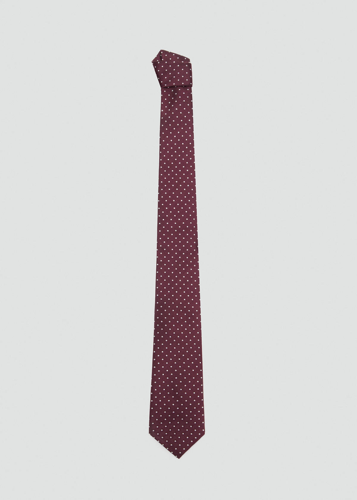Polka-dot silk tie — Burgundy