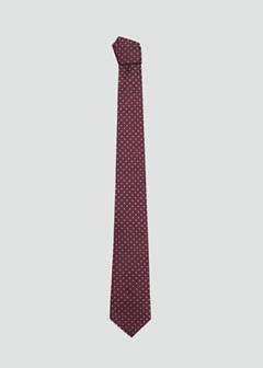 Polka-dot silk tie — Burgundy 1