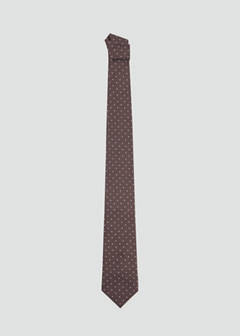 Silk cotton polka dot tie — Chocolate 1