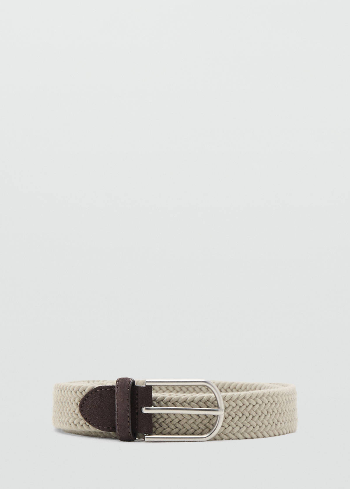 Braided elastic belt — Beige
