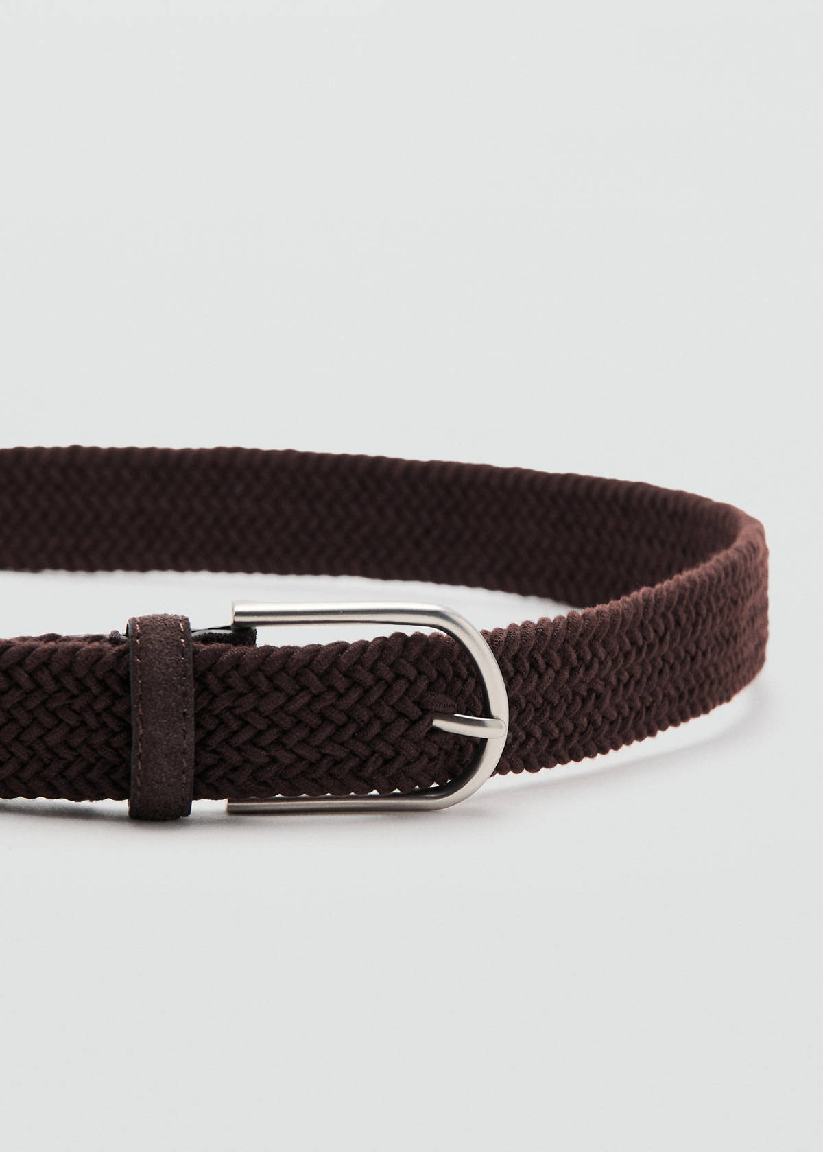 Braided elastic belt — Brown