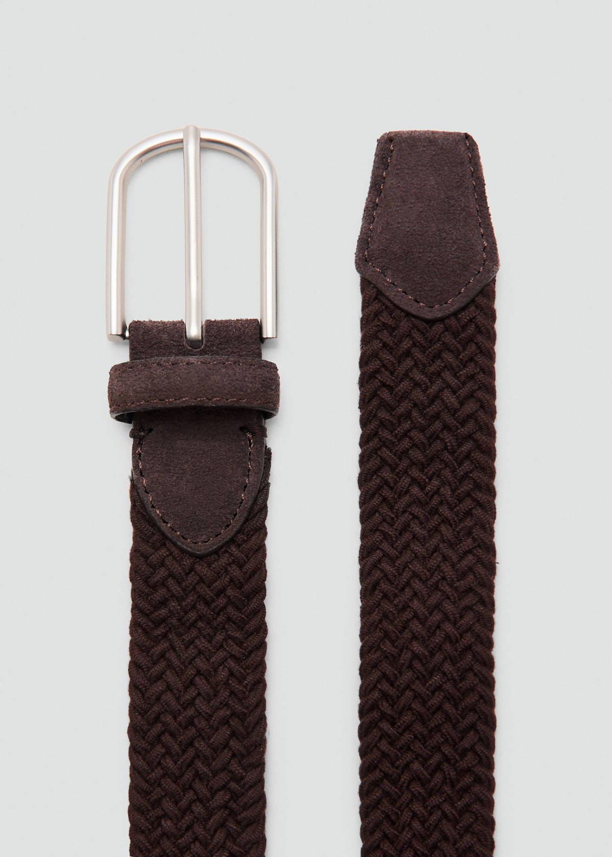 Braided elastic belt — Brown