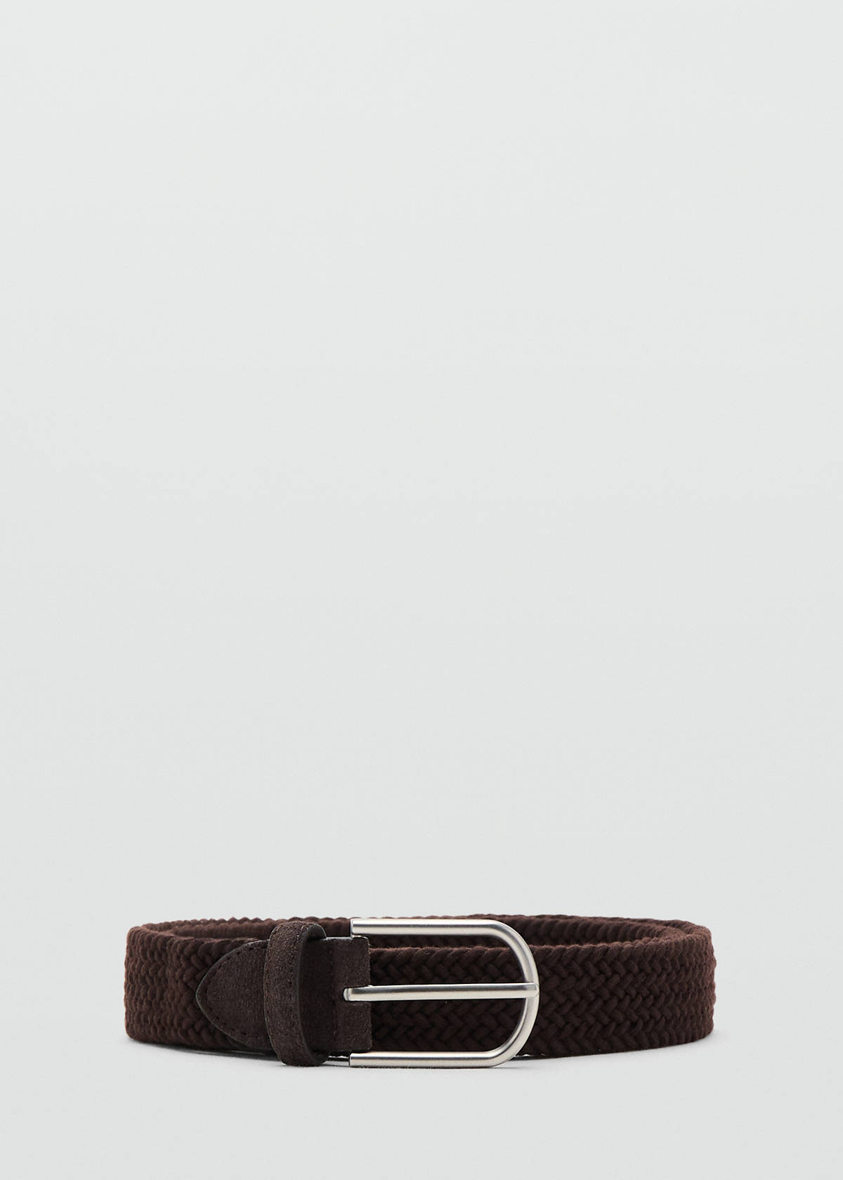 Braided elastic belt — Brown