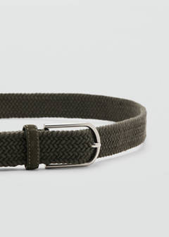 Braided elastic belt — Khaki 2