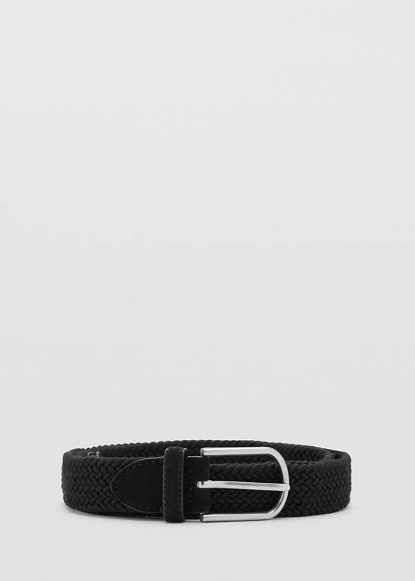 Braided elastic belt — Black