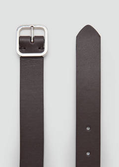 Metal fastening leather belt — Chocolate 3