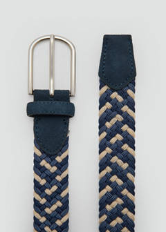 Braided elastic coloured belt — Navy 3