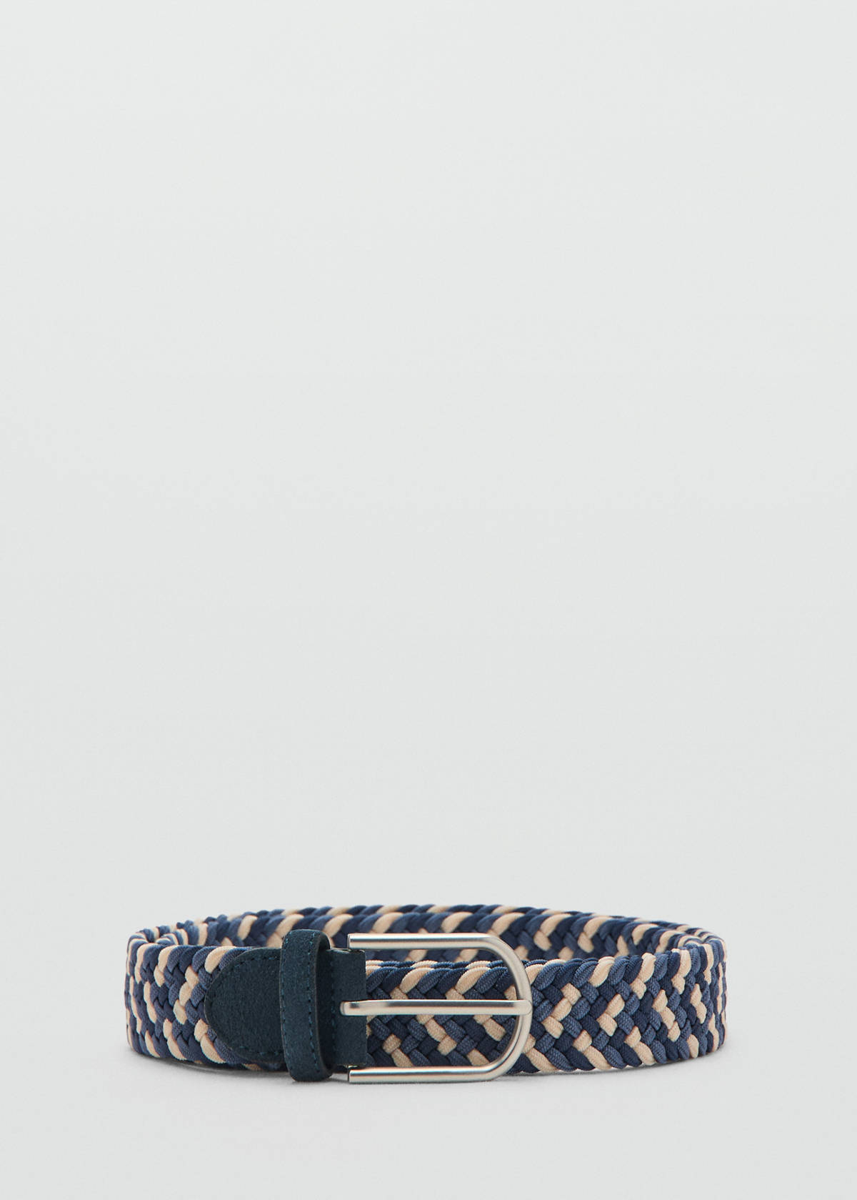 Braided elastic coloured belt — Navy