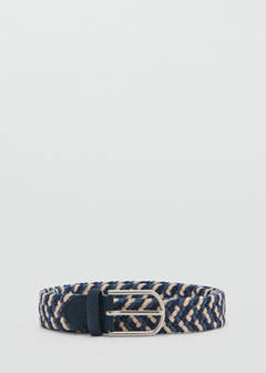 Braided elastic coloured belt — Navy 1