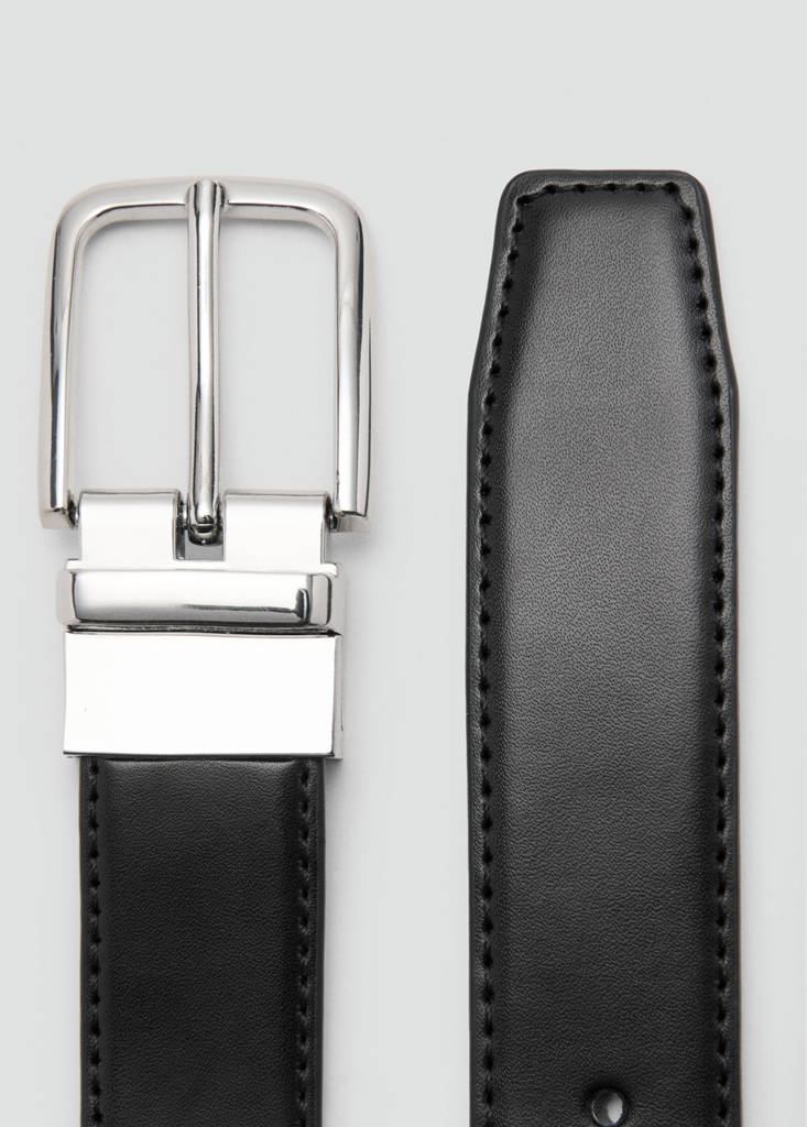 Reversible suit leather belt — Black