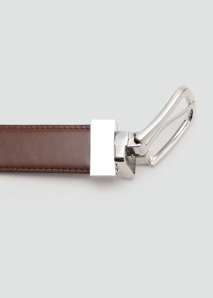 Reversible suit leather belt — Black