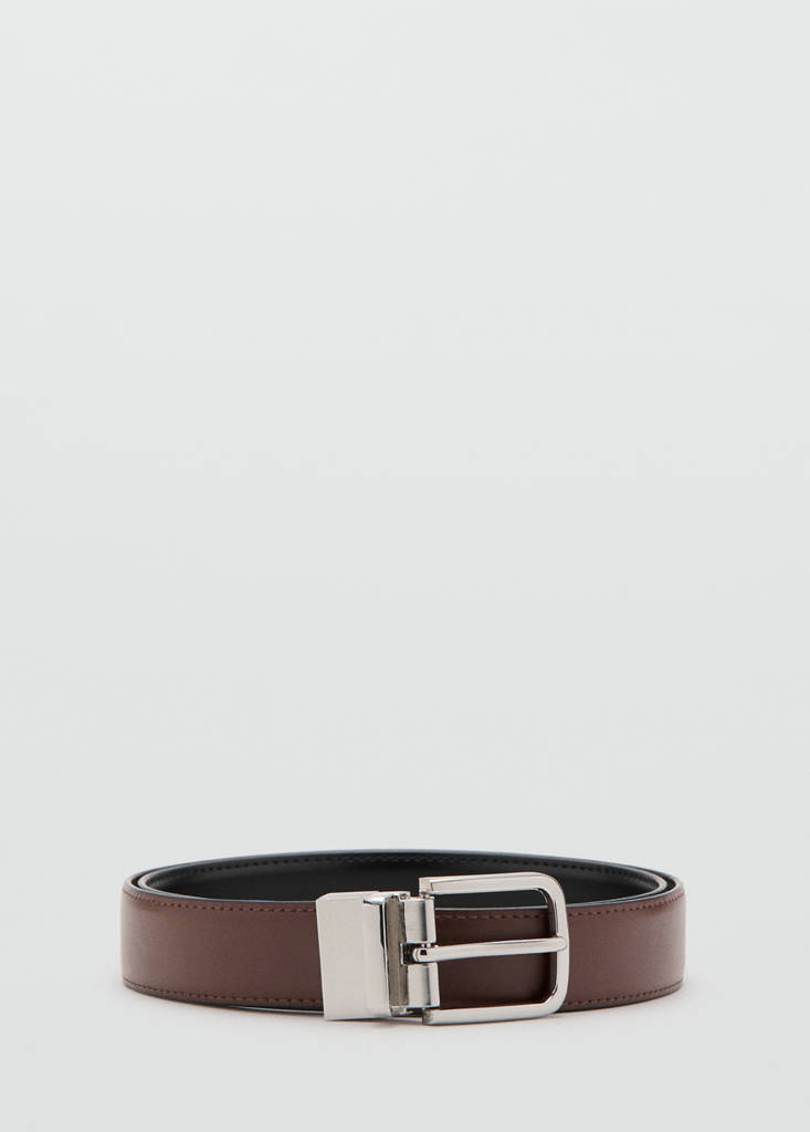 Reversible suit leather belt — Black